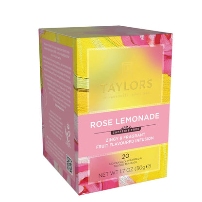 Rose Lemonade Infusion Individually Wrapped Bags, 20 Count (Pack of 1), Zingy, Refreshing and Fragrant, Caffeine-Free, Enjoy Hot or Iced, 20 Teabags