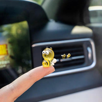 Mini Bee Cute Car Accessories, 6 PCS Yellow Bees Dashboard Decorations, Car Interior Decor for Women