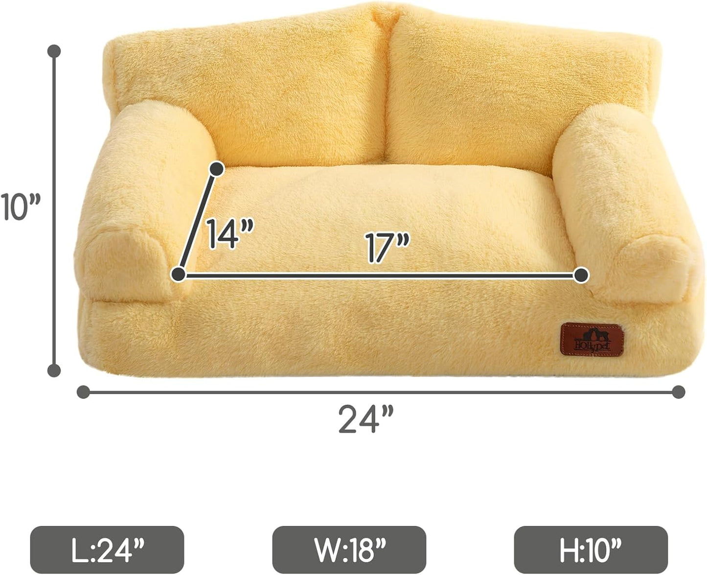Small Dog Large Cat Bed Puppy Couch Beds for Pets up to 25 lbs | Fluffy Dog Cat Couch Plush Soft Warming Pets Beds with Machine Washable Cover and Non-Slip Bottom
