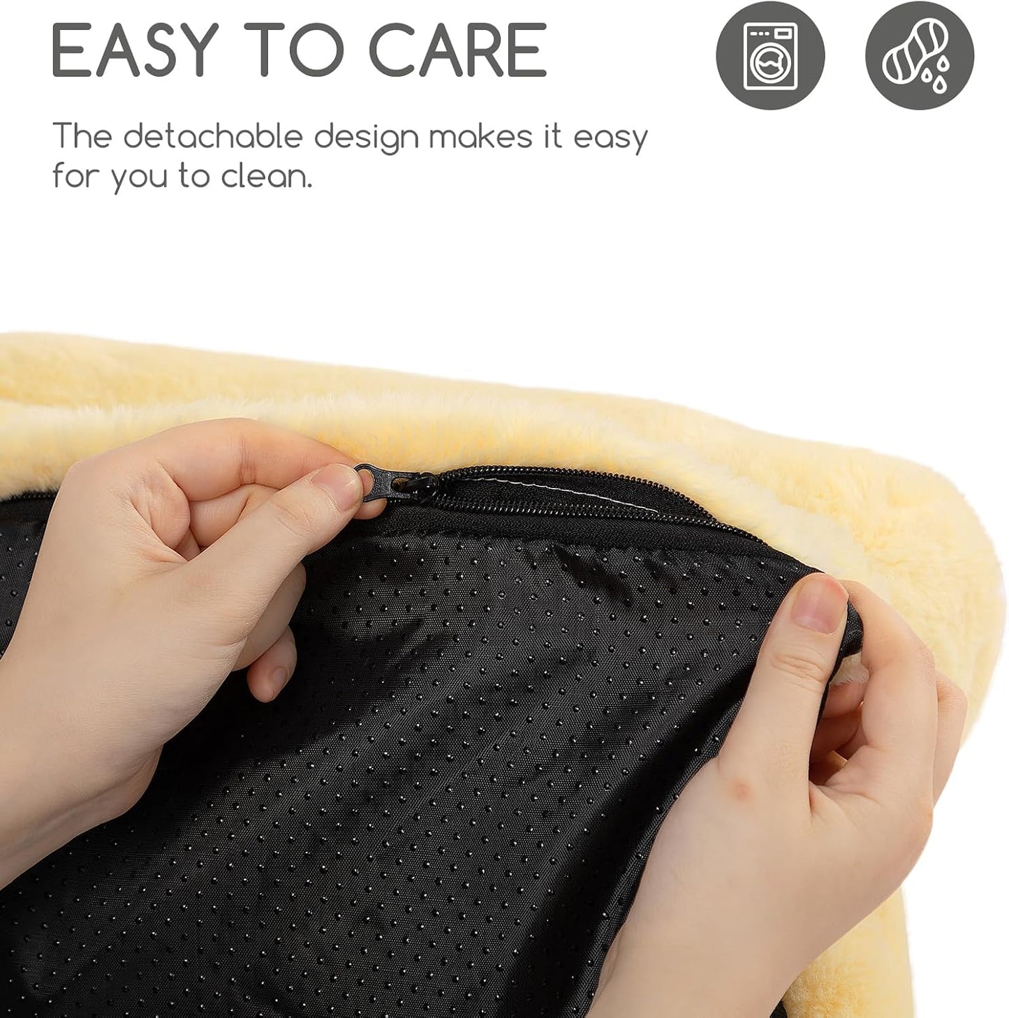 Small Dog Large Cat Bed Puppy Couch Beds for Pets up to 25 lbs | Fluffy Dog Cat Couch Plush Soft Warming Pets Beds with Machine Washable Cover and Non-Slip Bottom