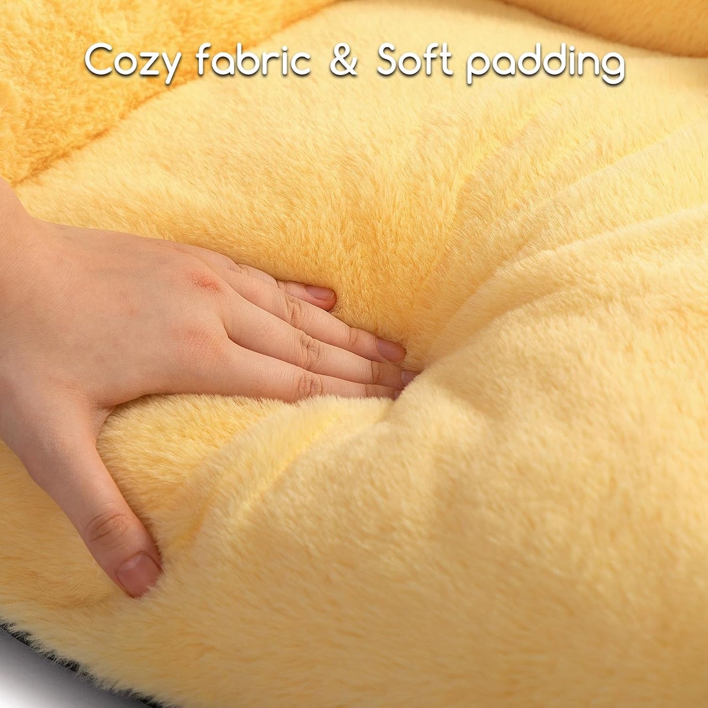 Small Dog Large Cat Bed Puppy Couch Beds for Pets up to 25 lbs | Fluffy Dog Cat Couch Plush Soft Warming Pets Beds with Machine Washable Cover and Non-Slip Bottom