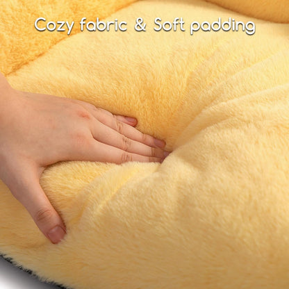Small Dog Large Cat Bed Puppy Couch Beds for Pets up to 25 lbs | Fluffy Dog Cat Couch Plush Soft Warming Pets Beds with Machine Washable Cover and Non-Slip Bottom