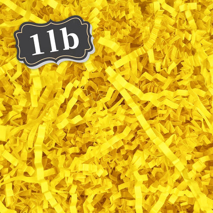 1 LB Yellow Crinkle Cut Paper Shred Filler Great for Gift Wrapping, Basket Filling, Birthday, Wedding, Halloween, Thanksgiving, Christmas Day, New Year Party Decorations Filling Supplies