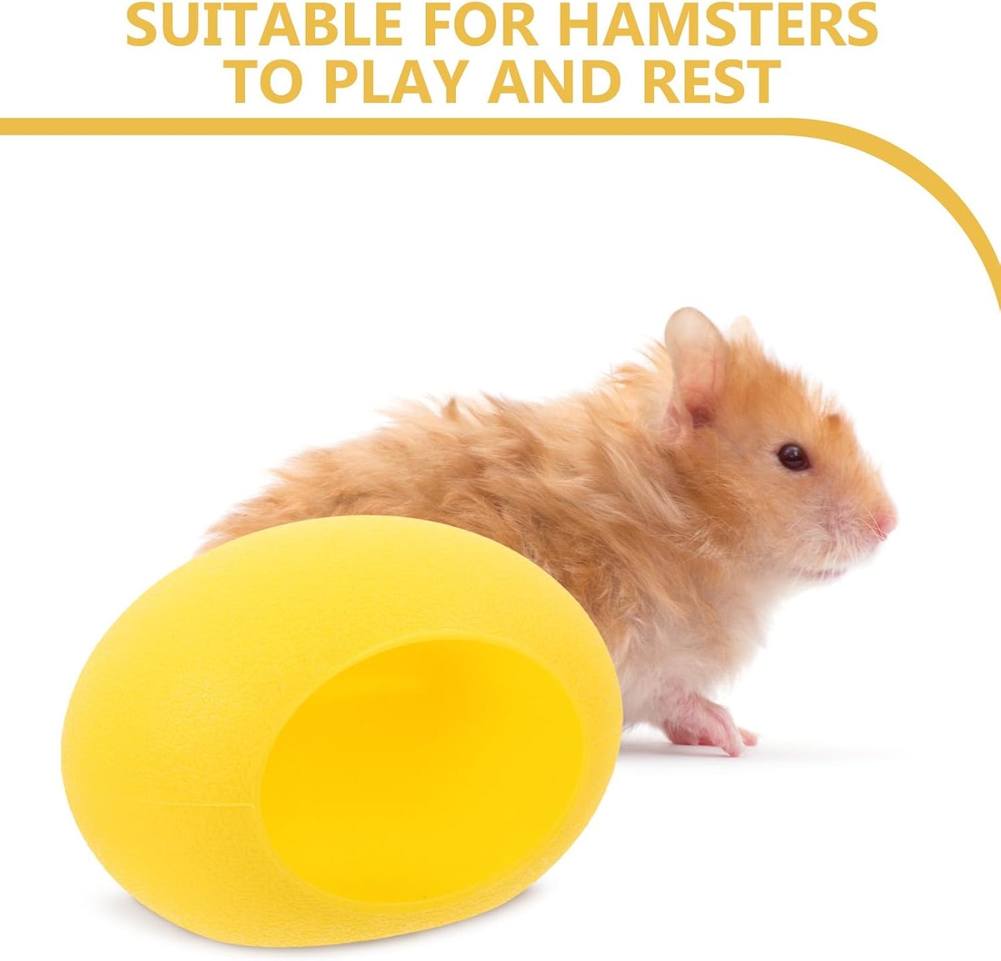 Cute Yellow Hamster Cave Hideout Bed, Soft Small Animal Nest, Cozy Hamster Sleeping House for Cage Habitat