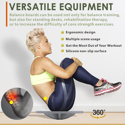 Advanced Wood Balance Board, Table Balance Board, Office Swing Board, for Physical Therapy, Fast Fitness Training and Outdoor Sports Balance Training Device