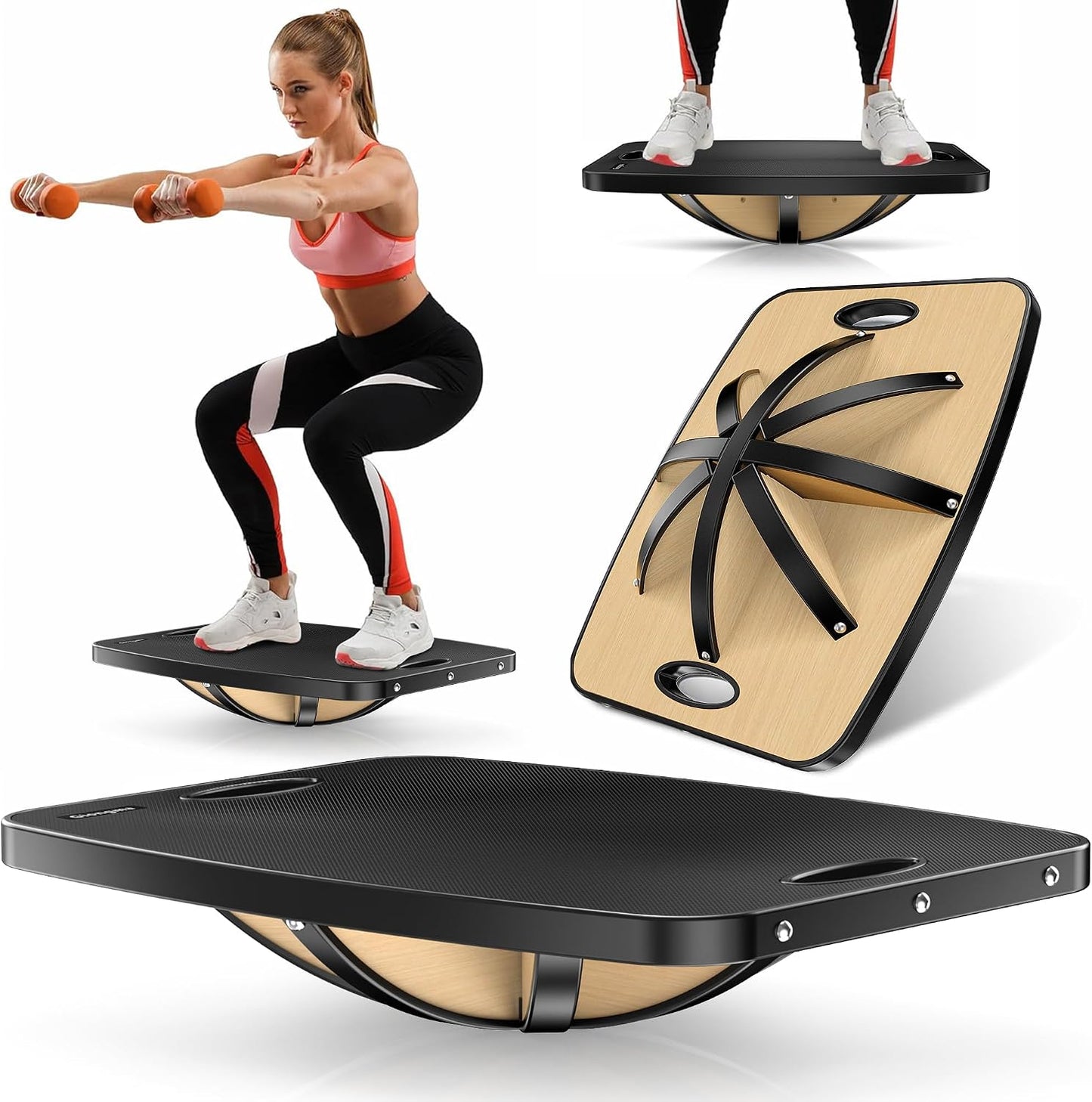 Advanced Wood Balance Board, Table Balance Board, Office Swing Board, for Physical Therapy, Fast Fitness Training and Outdoor Sports Balance Training Device