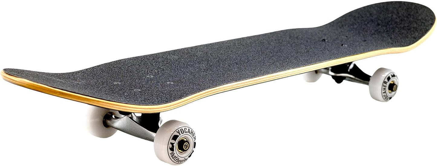 Pro Skateboards Blank, Checker, Camo Professional Complete Skateboard 7.75" w/ 7Ply Maple Deck, Aluminum Alloy Truck, ABEC-9 Bearing, 54mm Skateboard Wheels, Concave Cruiser Trick Skateboard