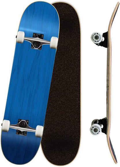 Pro Skateboards Blank, Checker, Camo Professional Complete Skateboard 7.75" w/ 7Ply Maple Deck, Aluminum Alloy Truck, ABEC-9 Bearing, 54mm Skateboard Wheels, Concave Cruiser Trick Skateboard
