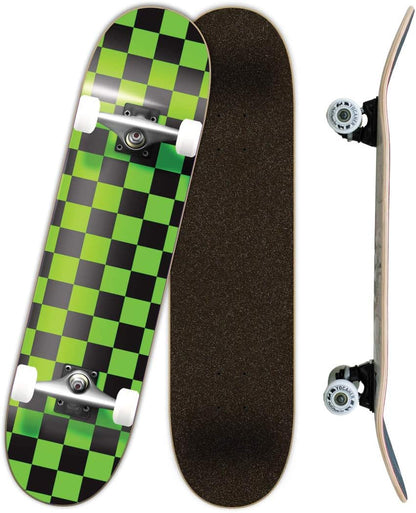 Pro Skateboards Blank, Checker, Camo Professional Complete Skateboard 7.75" w/ 7Ply Maple Deck, Aluminum Alloy Truck, ABEC-9 Bearing, 54mm Skateboard Wheels, Concave Cruiser Trick Skateboard