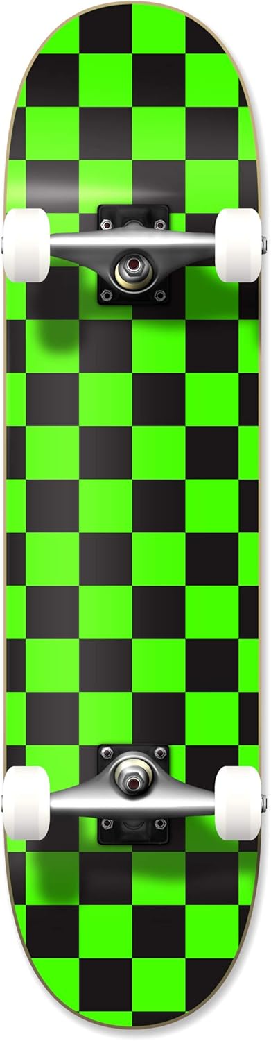 Pro Skateboards Blank, Checker, Camo Professional Complete Skateboard 7.75" w/ 7Ply Maple Deck, Aluminum Alloy Truck, ABEC-9 Bearing, 54mm Skateboard Wheels, Concave Cruiser Trick Skateboard