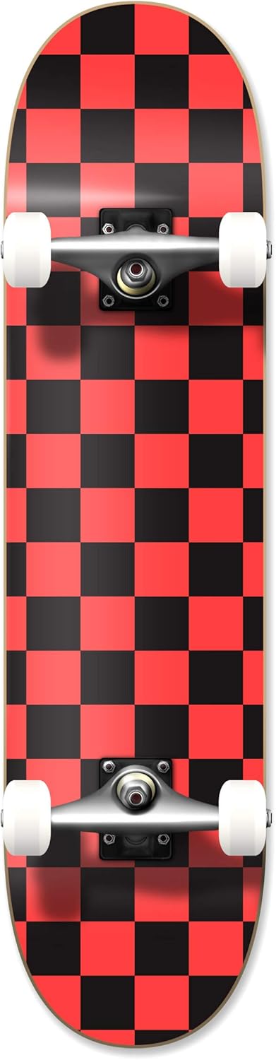 Pro Skateboards Blank, Checker, Camo Professional Complete Skateboard 7.75" w/ 7Ply Maple Deck, Aluminum Alloy Truck, ABEC-9 Bearing, 54mm Skateboard Wheels, Concave Cruiser Trick Skateboard