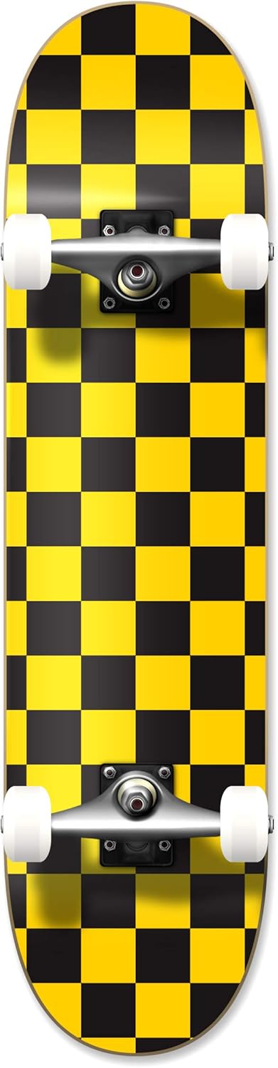 Pro Skateboards Blank, Checker, Camo Professional Complete Skateboard 7.75" w/ 7Ply Maple Deck, Aluminum Alloy Truck, ABEC-9 Bearing, 54mm Skateboard Wheels, Concave Cruiser Trick Skateboard