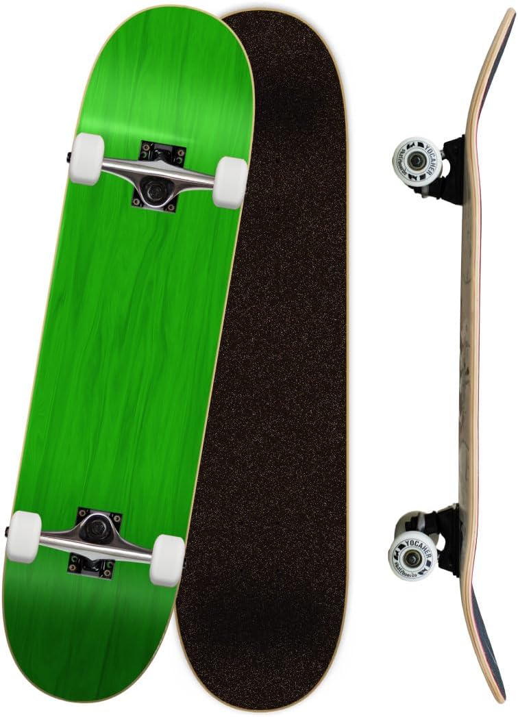 Pro Skateboards Blank, Checker, Camo Professional Complete Skateboard 7.75" w/ 7Ply Maple Deck, Aluminum Alloy Truck, ABEC-9 Bearing, 54mm Skateboard Wheels, Concave Cruiser Trick Skateboard