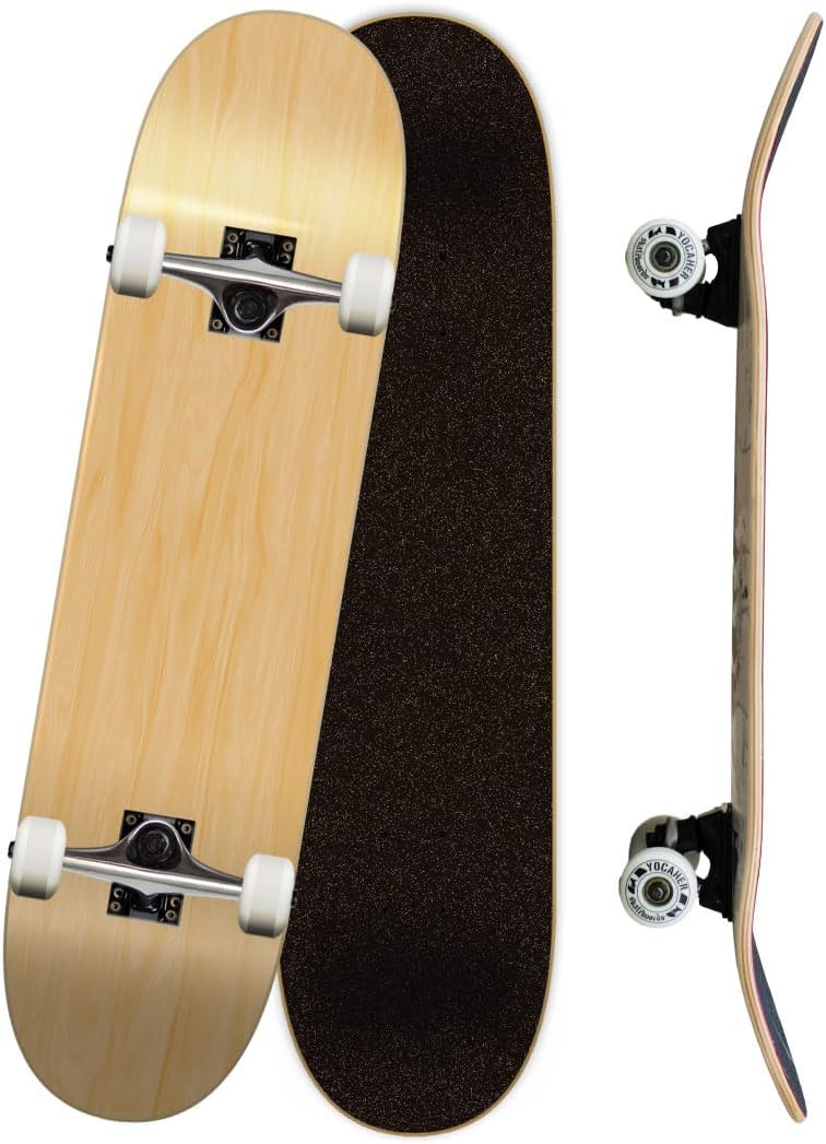 Pro Skateboards Blank, Checker, Camo Professional Complete Skateboard 7.75" w/ 7Ply Maple Deck, Aluminum Alloy Truck, ABEC-9 Bearing, 54mm Skateboard Wheels, Concave Cruiser Trick Skateboard