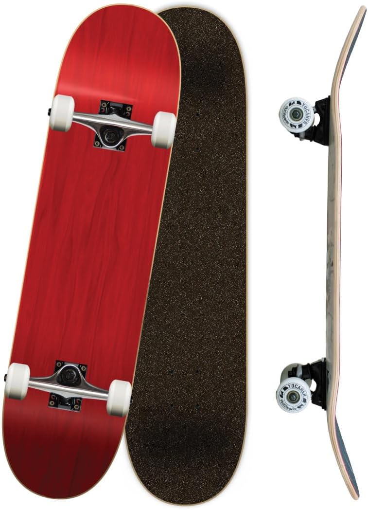 Pro Skateboards Blank, Checker, Camo Professional Complete Skateboard 7.75" w/ 7Ply Maple Deck, Aluminum Alloy Truck, ABEC-9 Bearing, 54mm Skateboard Wheels, Concave Cruiser Trick Skateboard