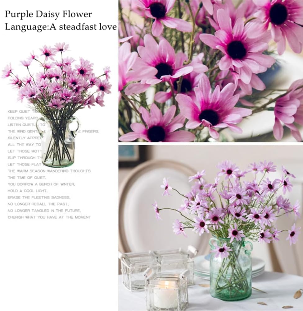 Artificial Flowers 12 Bundles Artificial Silk Daisy UV Resistant Outdoor Fake Wildflowers with Stems Daisy Arrangements for Home Hotel Office Garden Decoration (White, Yellow)
