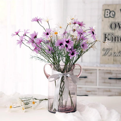Artificial Flowers 12 Bundles Artificial Silk Daisy UV Resistant Outdoor Fake Wildflowers with Stems Daisy Arrangements for Home Hotel Office Garden Decoration (White, Yellow)