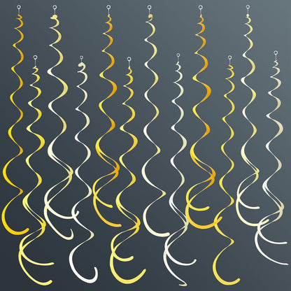 36Pcs Yellow Hanging Swirl Decorations Ombre Yellow Felt Swirl Streamer Spiral Ceiling Decoration Garland for Lemon Bee Sunflower Birthday Wedding Shower Bridal Shower Bachelorette Party Supplies