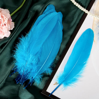 120pcs Yellow Goose Feathers Natural Bulk 6-8 inch 15-20cm for Crafts DIY Cosplay Wedding Party Halloween Decoration Goose Nagoire Feathers