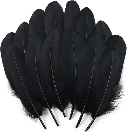 120pcs Yellow Goose Feathers Natural Bulk 6-8 inch 15-20cm for Crafts DIY Cosplay Wedding Party Halloween Decoration Goose Nagoire Feathers