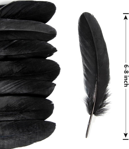 120pcs Yellow Goose Feathers Natural Bulk 6-8 inch 15-20cm for Crafts DIY Cosplay Wedding Party Halloween Decoration Goose Nagoire Feathers