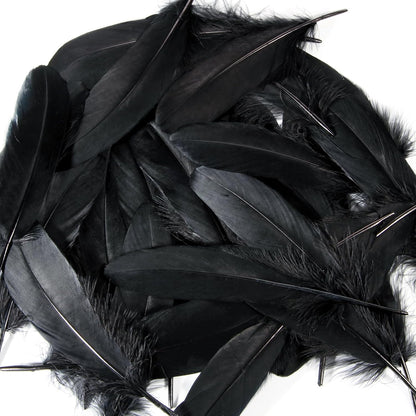 120pcs Yellow Goose Feathers Natural Bulk 6-8 inch 15-20cm for Crafts DIY Cosplay Wedding Party Halloween Decoration Goose Nagoire Feathers