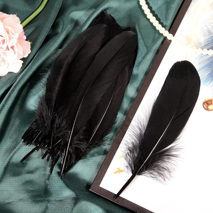 120pcs Yellow Goose Feathers Natural Bulk 6-8 inch 15-20cm for Crafts DIY Cosplay Wedding Party Halloween Decoration Goose Nagoire Feathers