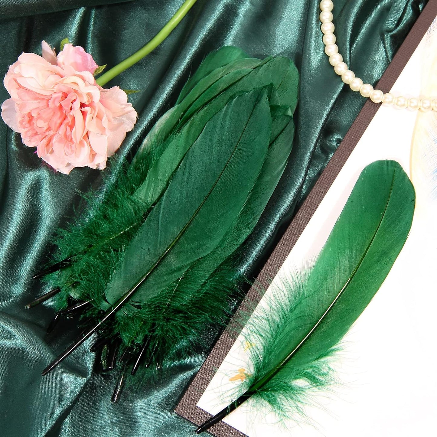 120pcs Yellow Goose Feathers Natural Bulk 6-8 inch 15-20cm for Crafts DIY Cosplay Wedding Party Halloween Decoration Goose Nagoire Feathers