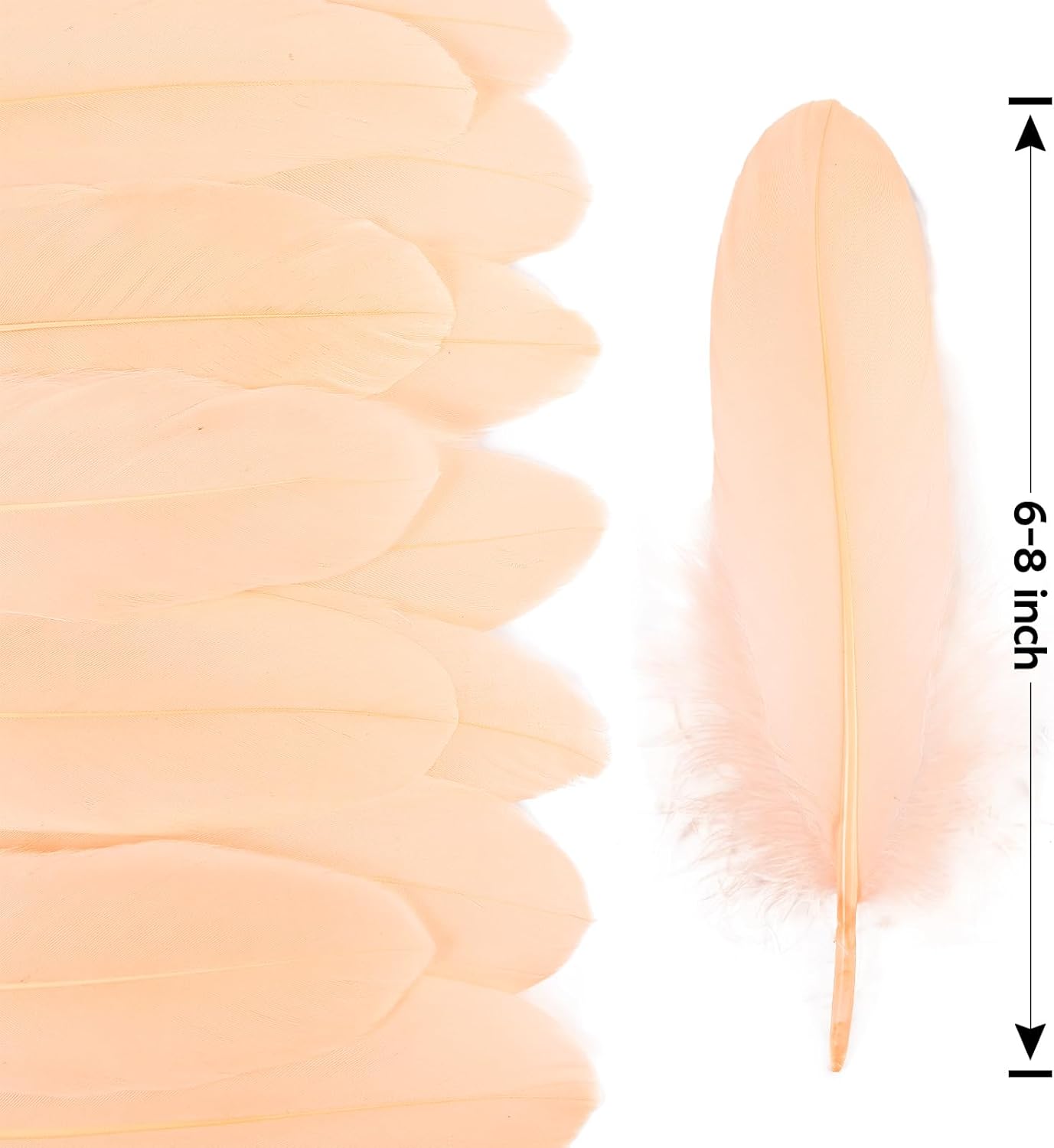 120pcs Yellow Goose Feathers Natural Bulk 6-8 inch 15-20cm for Crafts DIY Cosplay Wedding Party Halloween Decoration Goose Nagoire Feathers