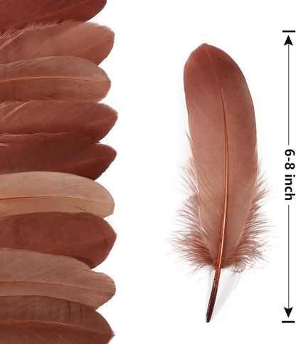 120pcs Yellow Goose Feathers Natural Bulk 6-8 inch 15-20cm for Crafts DIY Cosplay Wedding Party Halloween Decoration Goose Nagoire Feathers