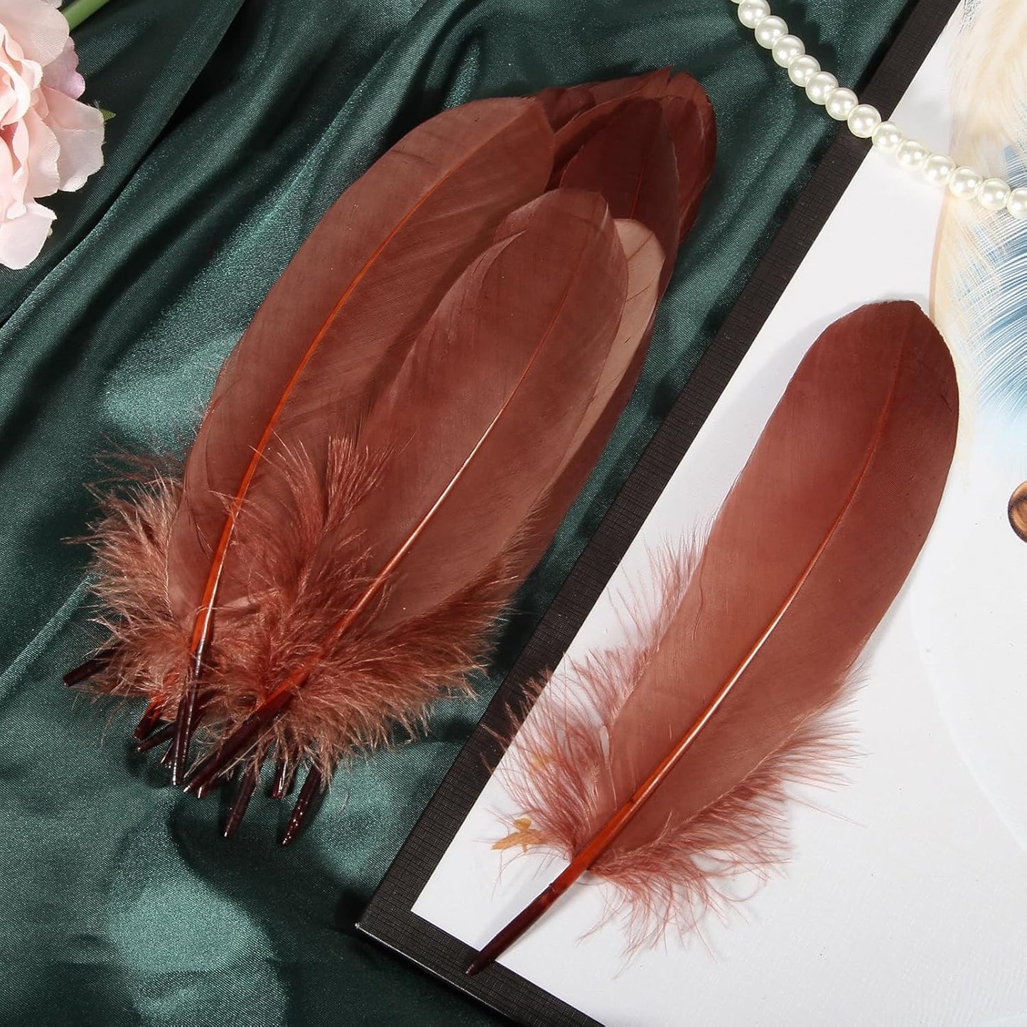 120pcs Yellow Goose Feathers Natural Bulk 6-8 inch 15-20cm for Crafts DIY Cosplay Wedding Party Halloween Decoration Goose Nagoire Feathers