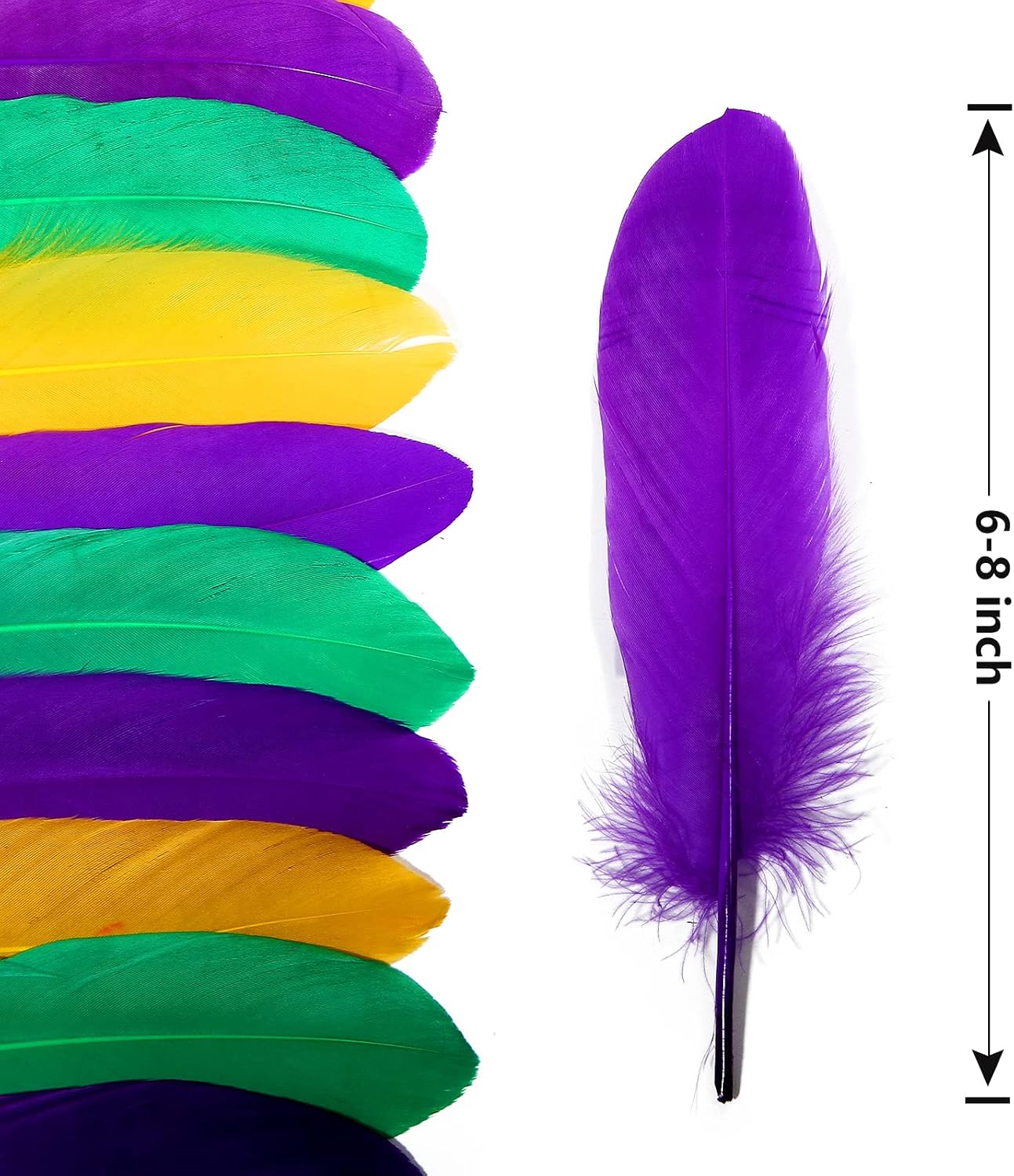 120pcs Yellow Goose Feathers Natural Bulk 6-8 inch 15-20cm for Crafts DIY Cosplay Wedding Party Halloween Decoration Goose Nagoire Feathers