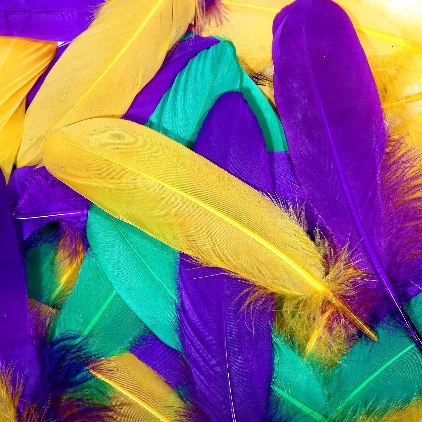120pcs Yellow Goose Feathers Natural Bulk 6-8 inch 15-20cm for Crafts DIY Cosplay Wedding Party Halloween Decoration Goose Nagoire Feathers