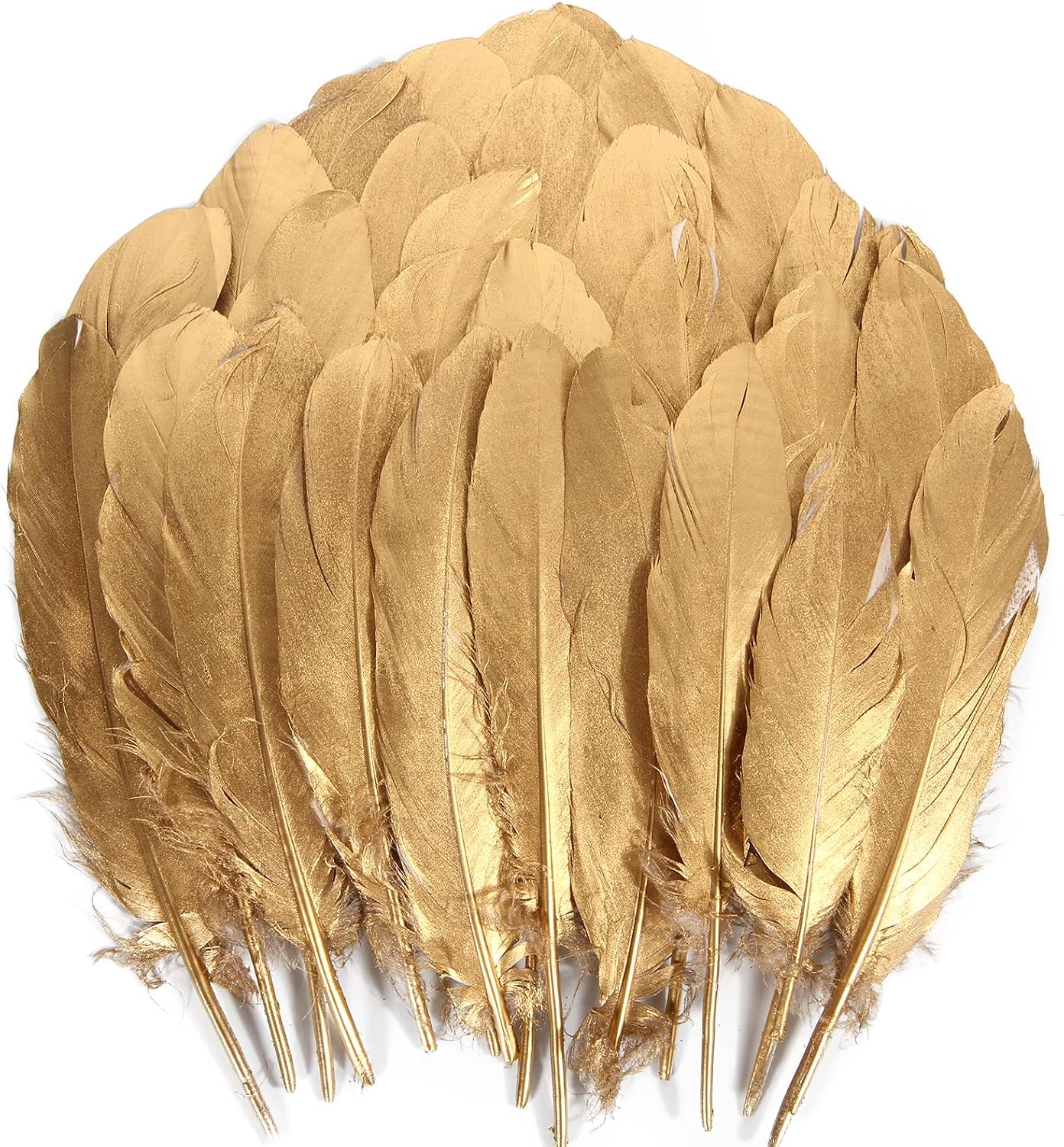 120pcs Yellow Goose Feathers Natural Bulk 6-8 inch 15-20cm for Crafts DIY Cosplay Wedding Party Halloween Decoration Goose Nagoire Feathers