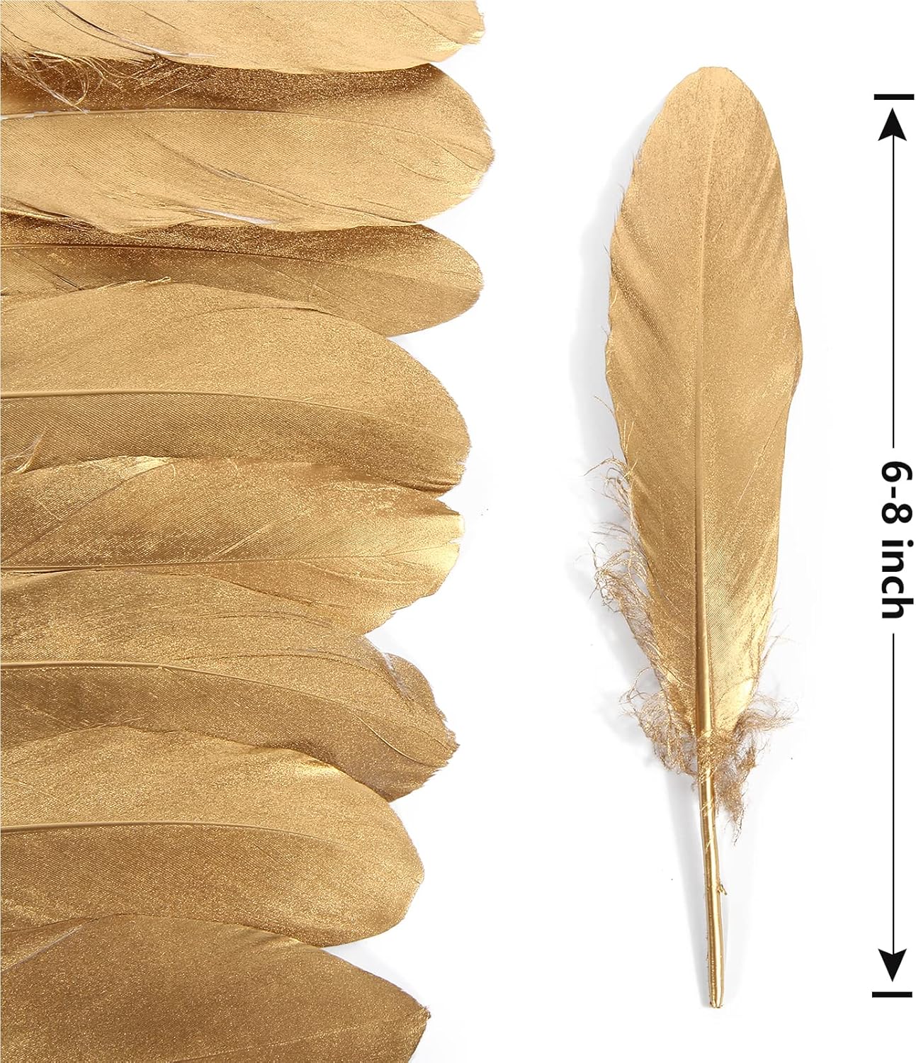 120pcs Yellow Goose Feathers Natural Bulk 6-8 inch 15-20cm for Crafts DIY Cosplay Wedding Party Halloween Decoration Goose Nagoire Feathers