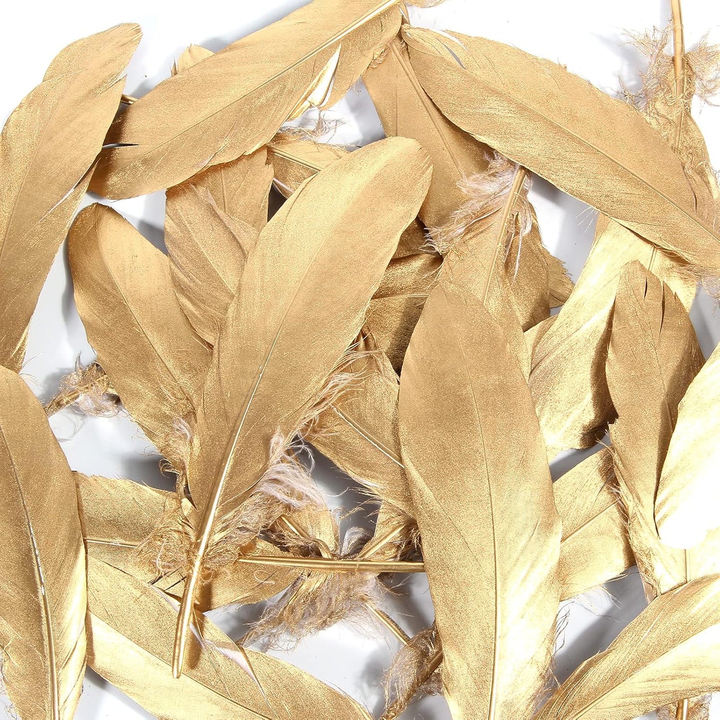 120pcs Yellow Goose Feathers Natural Bulk 6-8 inch 15-20cm for Crafts DIY Cosplay Wedding Party Halloween Decoration Goose Nagoire Feathers