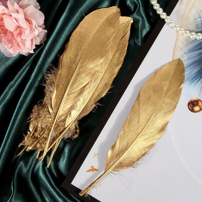 120pcs Yellow Goose Feathers Natural Bulk 6-8 inch 15-20cm for Crafts DIY Cosplay Wedding Party Halloween Decoration Goose Nagoire Feathers