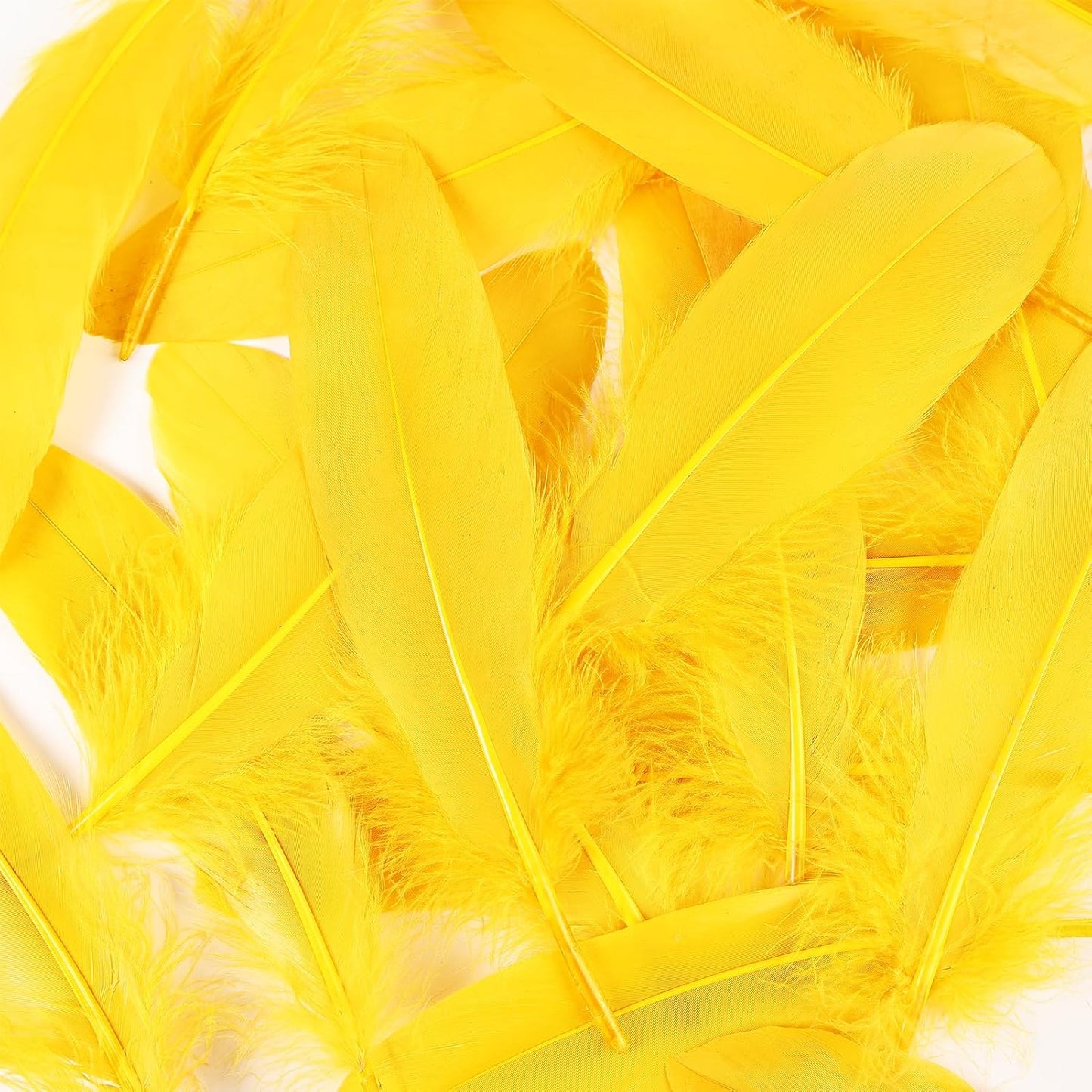 120pcs Yellow Goose Feathers Natural Bulk 6-8 inch 15-20cm for Crafts DIY Cosplay Wedding Party Halloween Decoration Goose Nagoire Feathers
