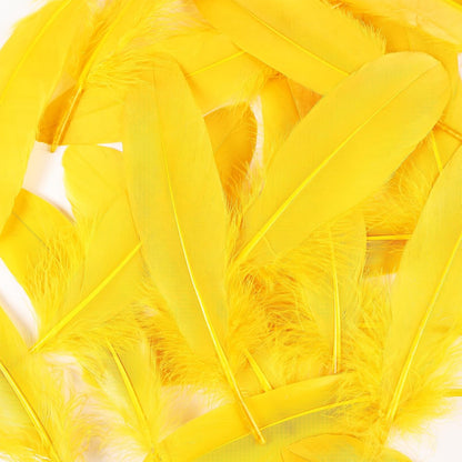 120pcs Yellow Goose Feathers Natural Bulk 6-8 inch 15-20cm for Crafts DIY Cosplay Wedding Party Halloween Decoration Goose Nagoire Feathers