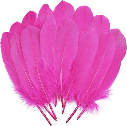 120pcs Yellow Goose Feathers Natural Bulk 6-8 inch 15-20cm for Crafts DIY Cosplay Wedding Party Halloween Decoration Goose Nagoire Feathers