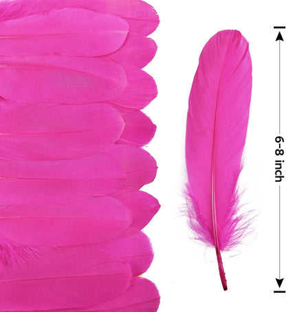 120pcs Yellow Goose Feathers Natural Bulk 6-8 inch 15-20cm for Crafts DIY Cosplay Wedding Party Halloween Decoration Goose Nagoire Feathers