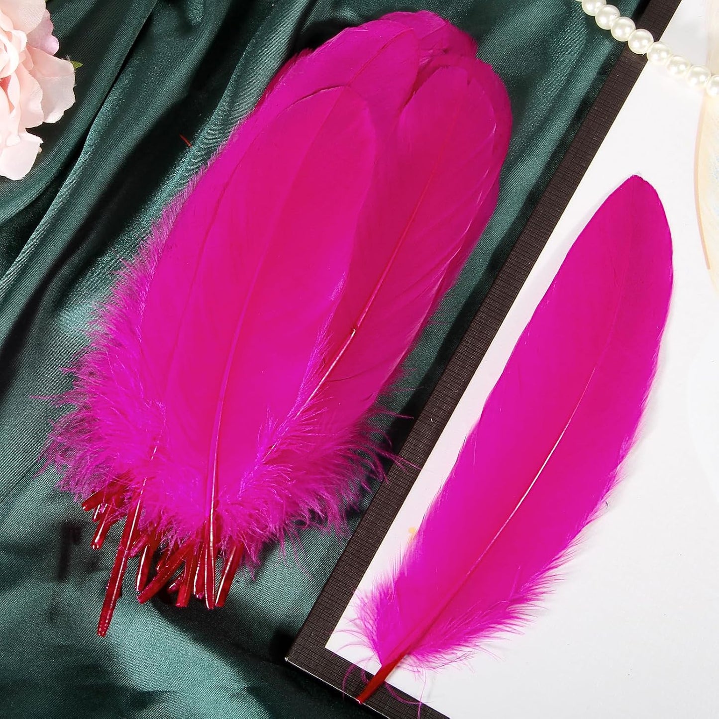 120pcs Yellow Goose Feathers Natural Bulk 6-8 inch 15-20cm for Crafts DIY Cosplay Wedding Party Halloween Decoration Goose Nagoire Feathers