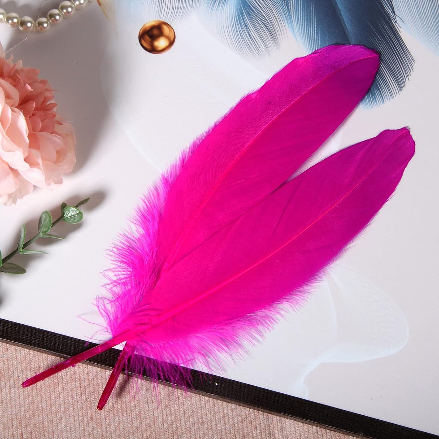 120pcs Yellow Goose Feathers Natural Bulk 6-8 inch 15-20cm for Crafts DIY Cosplay Wedding Party Halloween Decoration Goose Nagoire Feathers