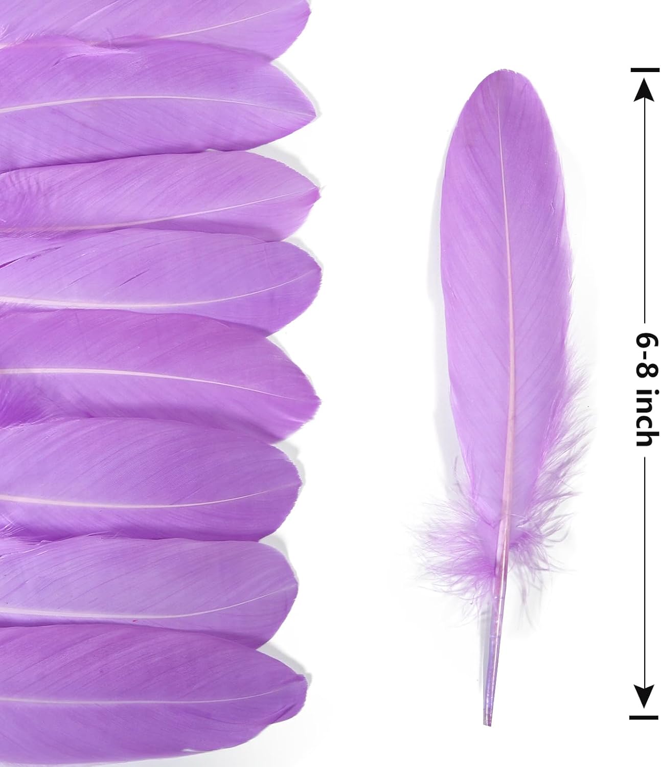 120pcs Yellow Goose Feathers Natural Bulk 6-8 inch 15-20cm for Crafts DIY Cosplay Wedding Party Halloween Decoration Goose Nagoire Feathers