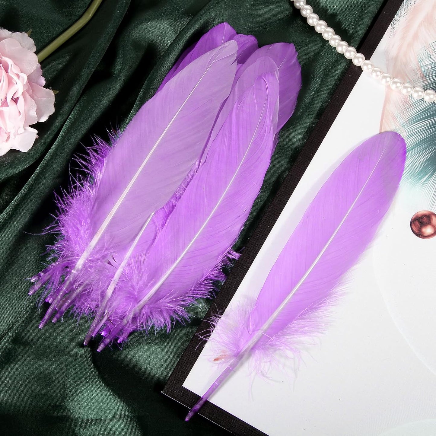 120pcs Yellow Goose Feathers Natural Bulk 6-8 inch 15-20cm for Crafts DIY Cosplay Wedding Party Halloween Decoration Goose Nagoire Feathers