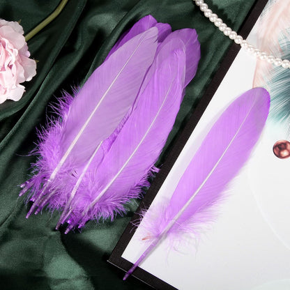 120pcs Yellow Goose Feathers Natural Bulk 6-8 inch 15-20cm for Crafts DIY Cosplay Wedding Party Halloween Decoration Goose Nagoire Feathers