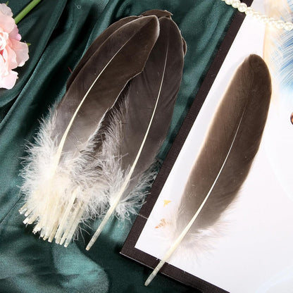 120pcs Yellow Goose Feathers Natural Bulk 6-8 inch 15-20cm for Crafts DIY Cosplay Wedding Party Halloween Decoration Goose Nagoire Feathers