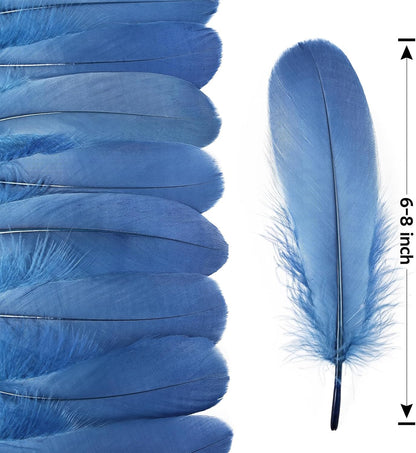 120pcs Yellow Goose Feathers Natural Bulk 6-8 inch 15-20cm for Crafts DIY Cosplay Wedding Party Halloween Decoration Goose Nagoire Feathers