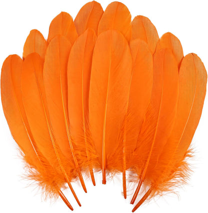 120pcs Yellow Goose Feathers Natural Bulk 6-8 inch 15-20cm for Crafts DIY Cosplay Wedding Party Halloween Decoration Goose Nagoire Feathers