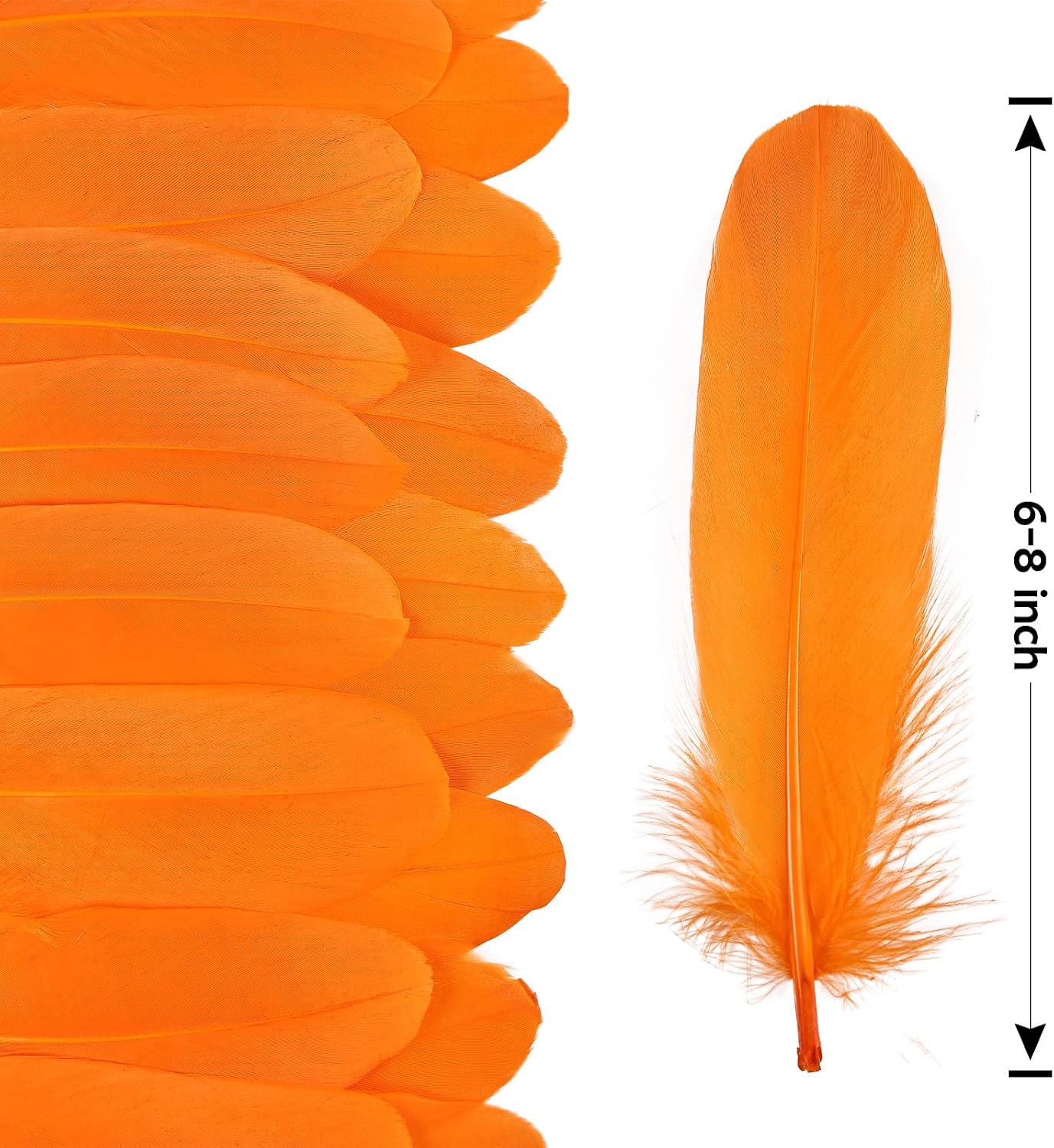 120pcs Yellow Goose Feathers Natural Bulk 6-8 inch 15-20cm for Crafts DIY Cosplay Wedding Party Halloween Decoration Goose Nagoire Feathers